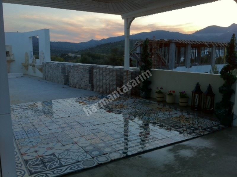 CAFETERYA  - (UYGULAMA 4) TİLE  karo mozaik marble stone bodrum muğla ortakent turkey harman tasarım  HT-2