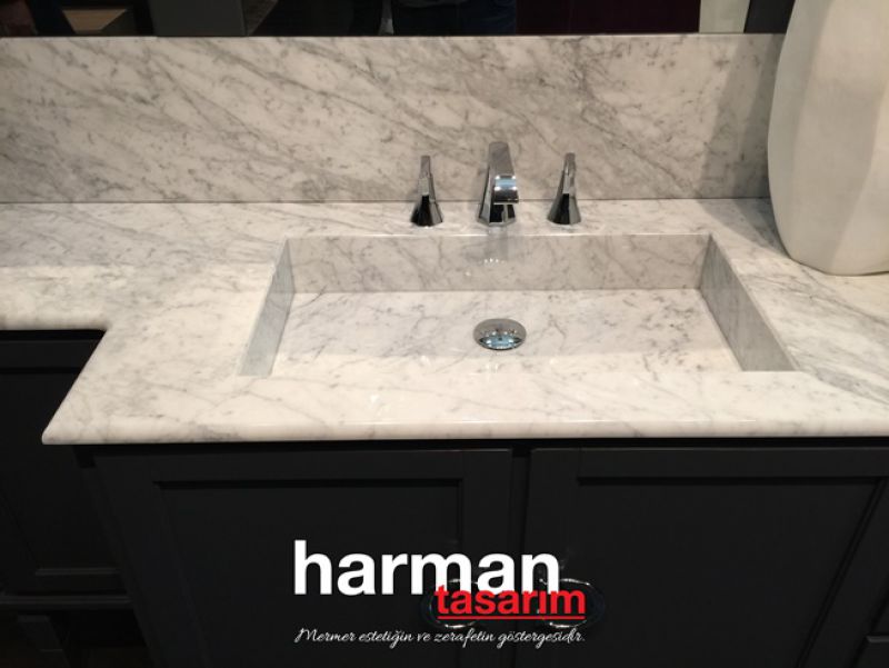 carrera calacatta italya  banyo mermer tezgahı harman mermer bodrum Pietra Serena Quartz - Quantum Quartz HT-4