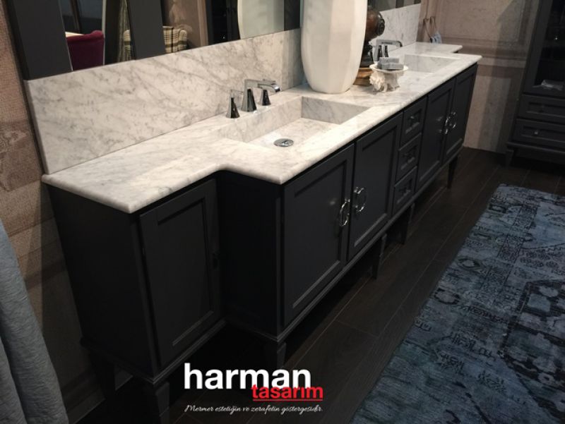 carrera calacatta italya  banyo mermer tezgahı harman mermer bodrum Pietra Serena Quartz - Quantum Quartz HT-4