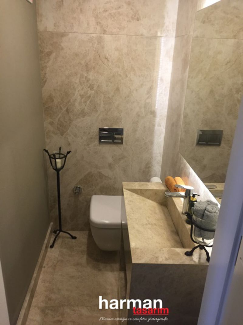  BANYO 2 gündoğan mermer banyo gizli giderli lavabo HT-6